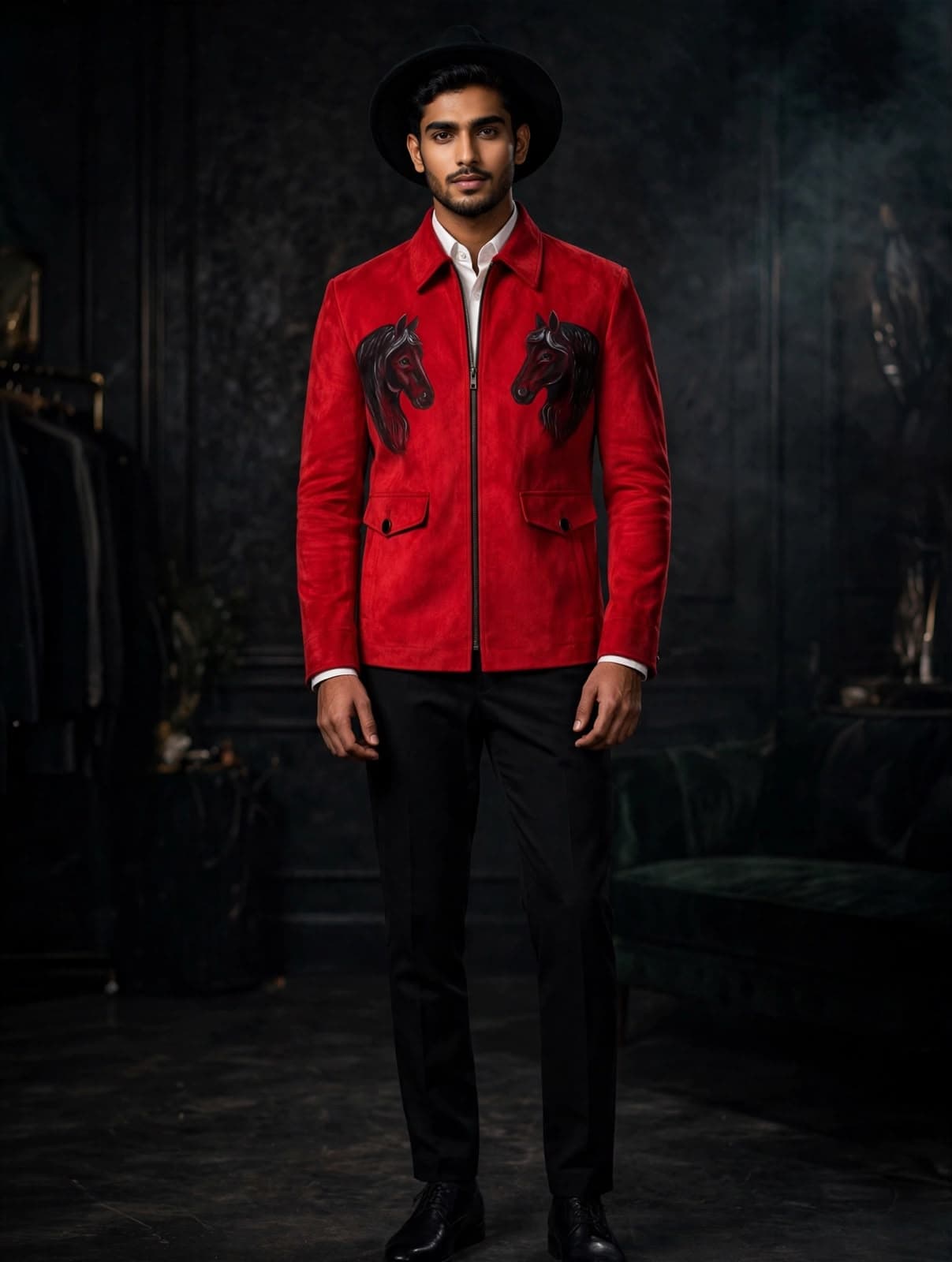 Scarlet Suede Equestrian Jacket