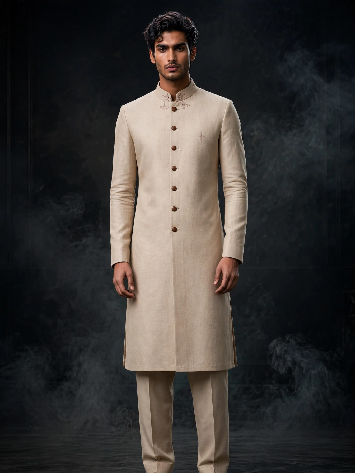Sand Minimal Sherwani