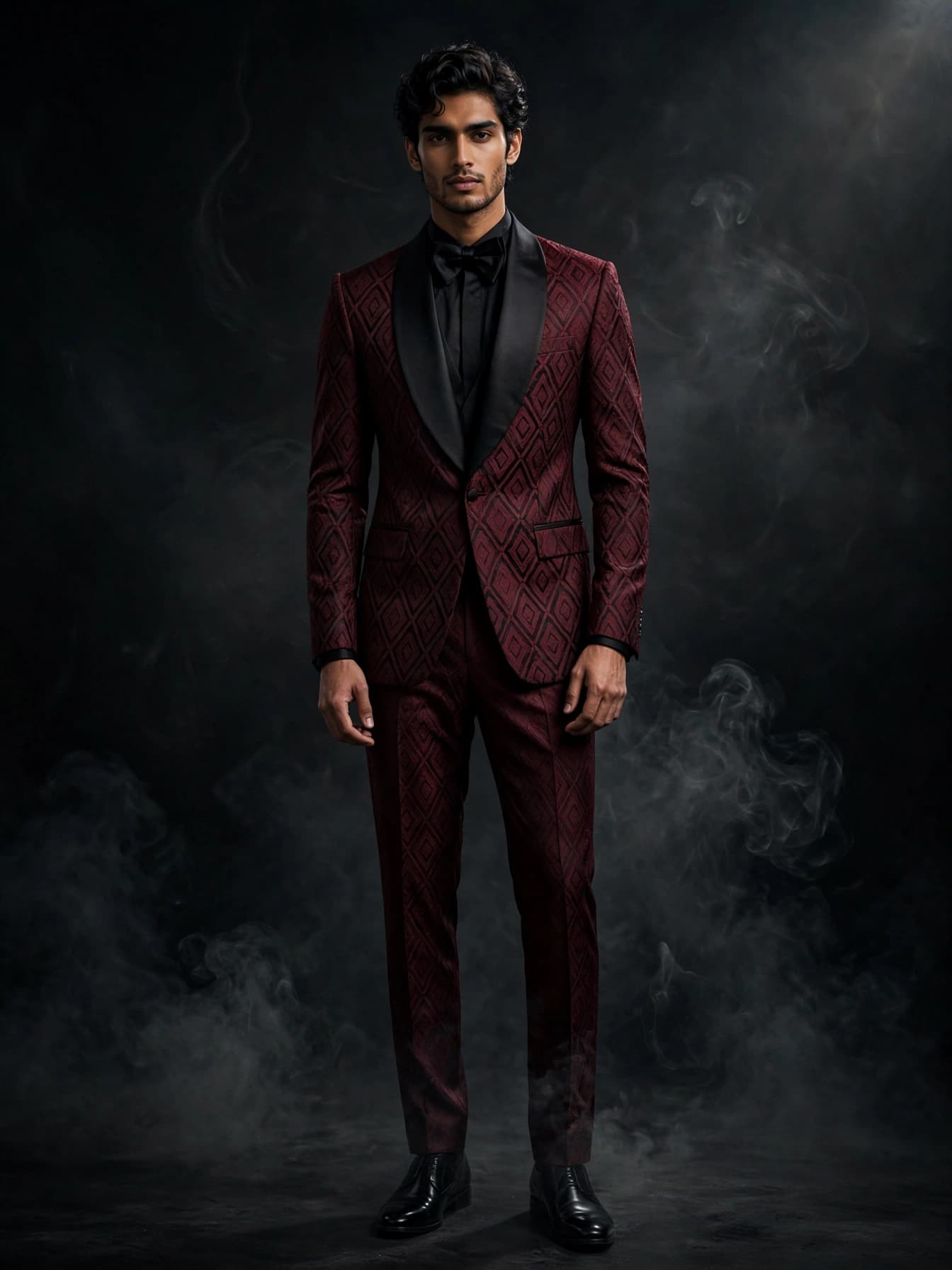 Merlot Diamond Jacquard Tuxedo